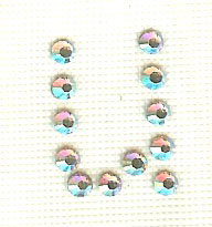 Hot Fix Rhinestone Letter u